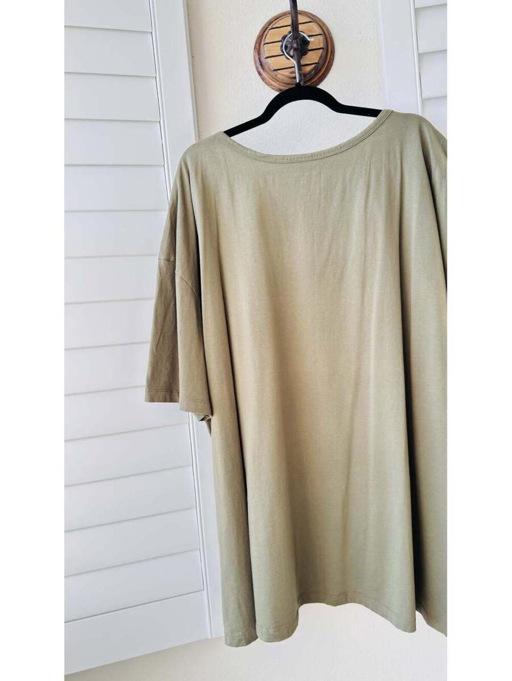 Woman Within Olive Scoop Neck Oversized Tshirt - Size 4X